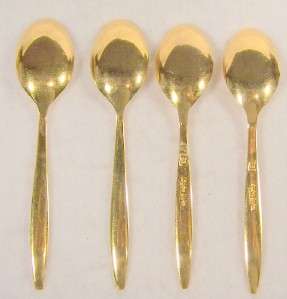 Goldtone Stainless 12 Pc 4 Each Knives Forks Spoons W  