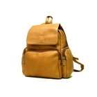 Le Donne Leather Womens Multi Pocket Backpack/Purse   Color Tan