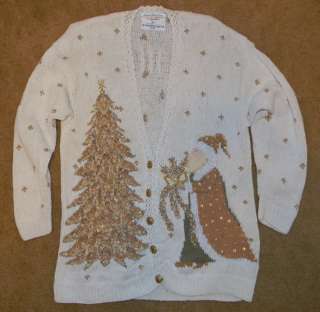 Ugly CHRISTMAS Sweater MARISA CHRISTINA Classics 1996 M Cardigan 
