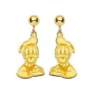  14K Gold Disney Donald Duck Dangle Earrings Jewelry
