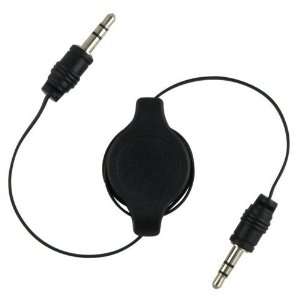   3G 3GS iPod 3.5mm Aux Auxiliary Retractable Audio Cable Cord (Black