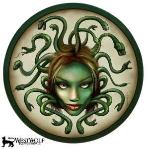 Greek Medusa or Gorgon Shield   sca/larp/spartan/troy/artwork/wooden 