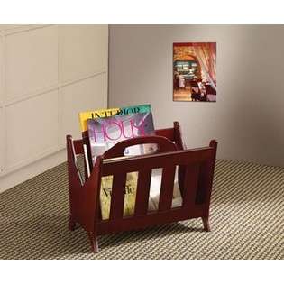 Coaster Wood Magazine Rack with Handle in Cherry Finish 