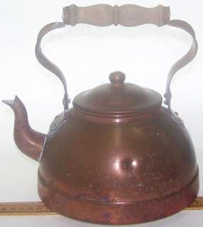 Vintage 7 1/2 Tagus R51 Copper Teapot/Kettle Wood Handle Portugal
