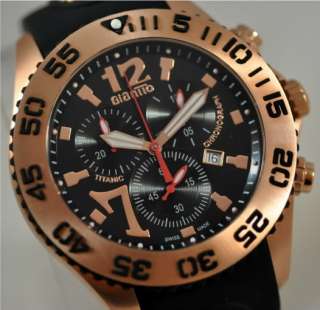   Giantto Titanic 7 Big Black Dial Swiss Made Chronograph Rubber Watch