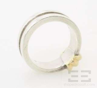 Tiffany & Co Sterling Silver 18K Gold Atlas Ring Size 7.25  