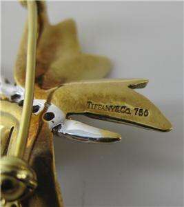 TIFFANY & CO. 18K YELLOW GOLD DIAMOND BUTTERFLY PIN  