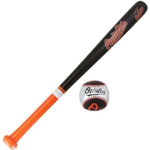   Orioles Wood Bat & Soft Strike Baseball Set