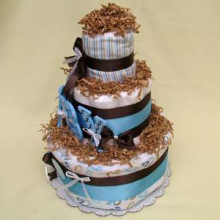 STYLISH BABY GIFT   PINK or BLUE CHOCOLATE DIAPER CAKE  