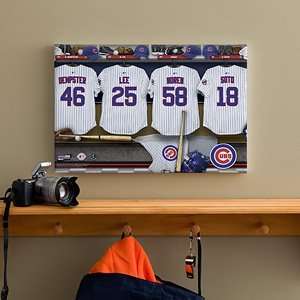 Chicago Cubs Personalized MLB Baseball Locker Room Canvas   12x18
