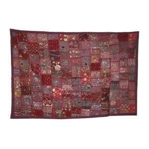  Ultimate Wall Hanging Tapestry with Old Sari Patch Work 