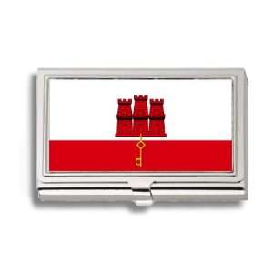  Gibraltar Gibraltarian Flag Business Card Holder Metal 