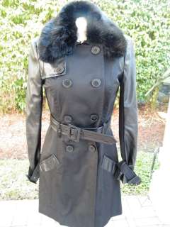 BEBE trench coat jacket belted black 186562 S M L  