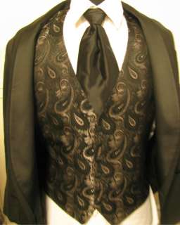 BLACK PLATINUM LORD WEST PAISLEY Half Back Vest made in USA  