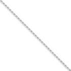 PriceRock 14k White Gold .6mm Solid Polished Cable Chain 14 Inches