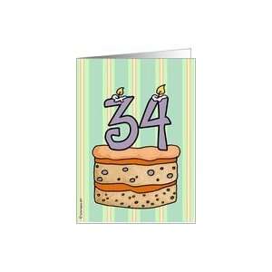  birthday   cake & candle 34 Card Toys & Games