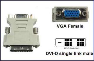 DVI D single link male 18+1 to VGA female adapter  