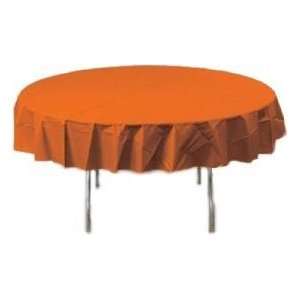  Plastic Round Table Cover, Sunkissed Orange