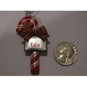  Candy Cane Ornament With Name of Katie 