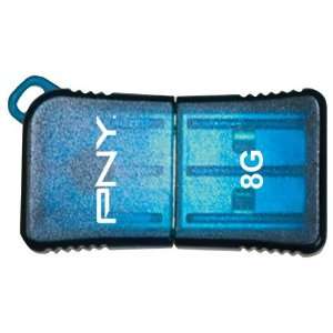  PNY P FDU8GBSLK/BLU EFS2 MICROSLEEK ATTACHE USB DRIVE (8GB 
