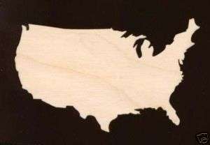 USA Map Shape 4 Craft Wood Cutout #1371 4  