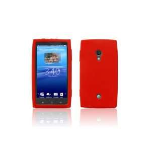  Sony Ericsson Xperia X10 Silicone Skin Case   Red Cell 