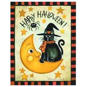  Halloween Witch Hat Cat Moon Mini Flag Patio, Lawn 