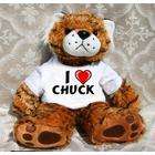 SHOPZEUS Plush Stuffed Tiger Toy with I Love Chuck
