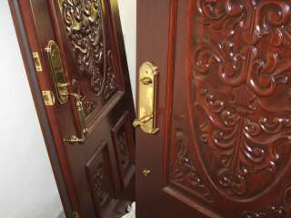 Mahogany Exterior Entry Double Doors   NEW   IMPORTED   HAND CARVED 