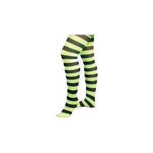   Tights (Child Size)   Neon Green With Black Stripes Toys & Games