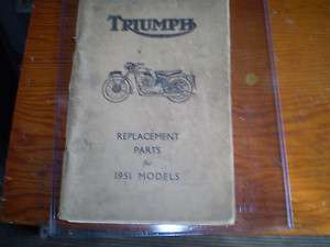 1951 TRIUMPH MOTORCYCLE PARTS CATALOG MANUAL#7  