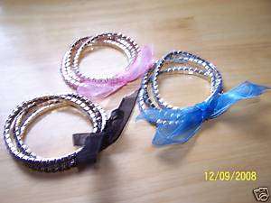New Lot of 9 Opaque Rhinestone Bracelets Pink blk blue  