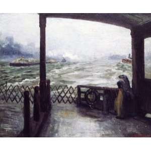FRAMED oil paintings   John Sloan   24 x 20 inches   Wake of the Ferry 
