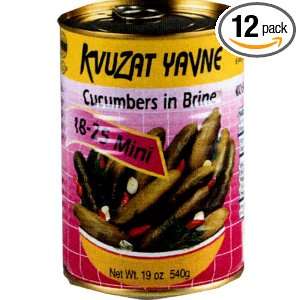Kvutzat Yavne Mini Cucumber Brine, 19 Ounce Can (Pack of 12)  