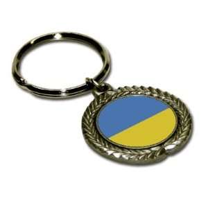 Ukraine Flag Pewter Key Chain