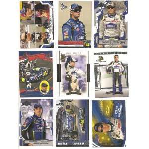  9 Card Lot of NASCAR 4 Time Champion Jimmie Johnson 