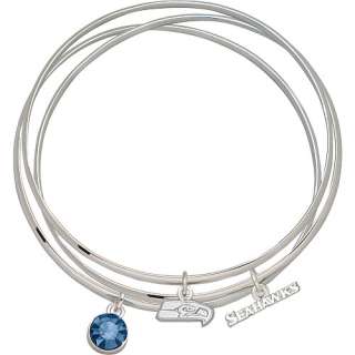   LogoArt Seattle Seahawks 5/16 inch X 3/4 inch Crystal Bangle Bracelets