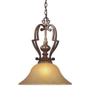   22 Belcaro Walnut Hanging Pendant with Aged Champagne Glass 951 126