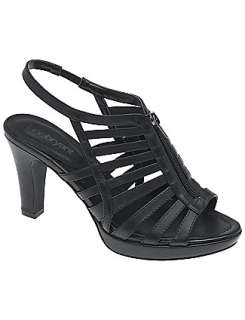 Wide width strappy zipper heeled sandal with non slip sole  Lane 