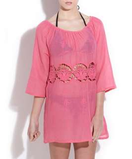 Bright Pink (Pink) Bright Pink Lace Centre Kaftan  241849076  New 