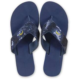 For Bare Feet San Diego Chargers Womens Sequin Flip Flops    