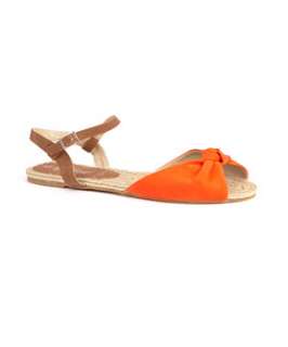 Bright Orange (Orange) Colour Block Espadrille Sandals  244930982 
