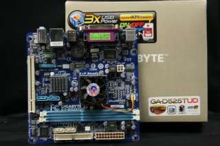 GIGABYTE GA D525TUD Intel Atom DDR3 SATA Mini ITX Motherboard CPU 