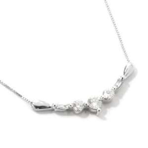  14K White Gold 18 Diamond Necklace Jewelry
