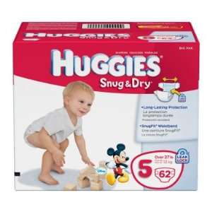  Huggies Snug & Dry Diapers, Size 5   62 ct Baby