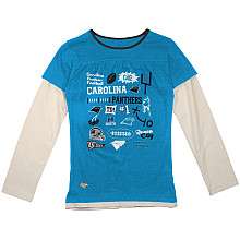 Reebok Carolina Panthers Girls (7 16) Long Sleeve Faux Layer T Shirt 