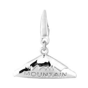  Sterling Silver MOUNTAIN WITH SNOW CAP Charm Jewelry