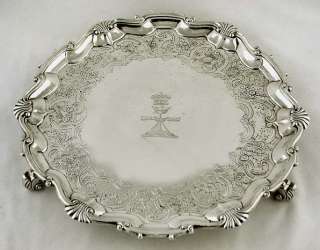   Sterling Silver Compton Family Salver 1752 James Wilkes Crest  