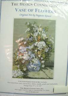 VASE OF FLOWERS ORIGINAL ART BY RENOIR CROSS STITCH KIT  