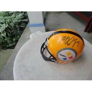 Mike Wallace Signed Steelers 75th Mini Helmet Rare   Autographed MLB 